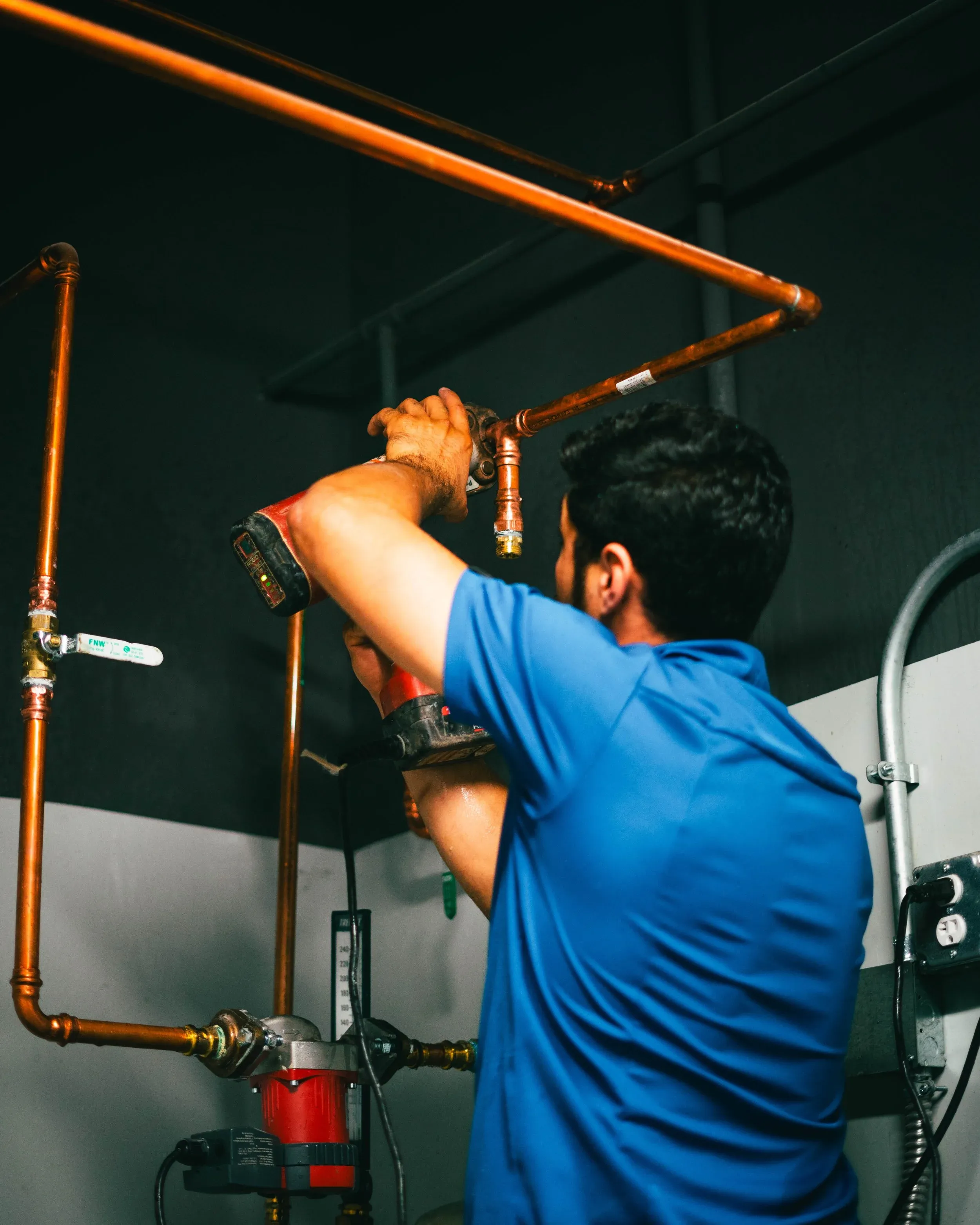 Copper plumbing installation by a D&D Home Services plumber in Midland, TX