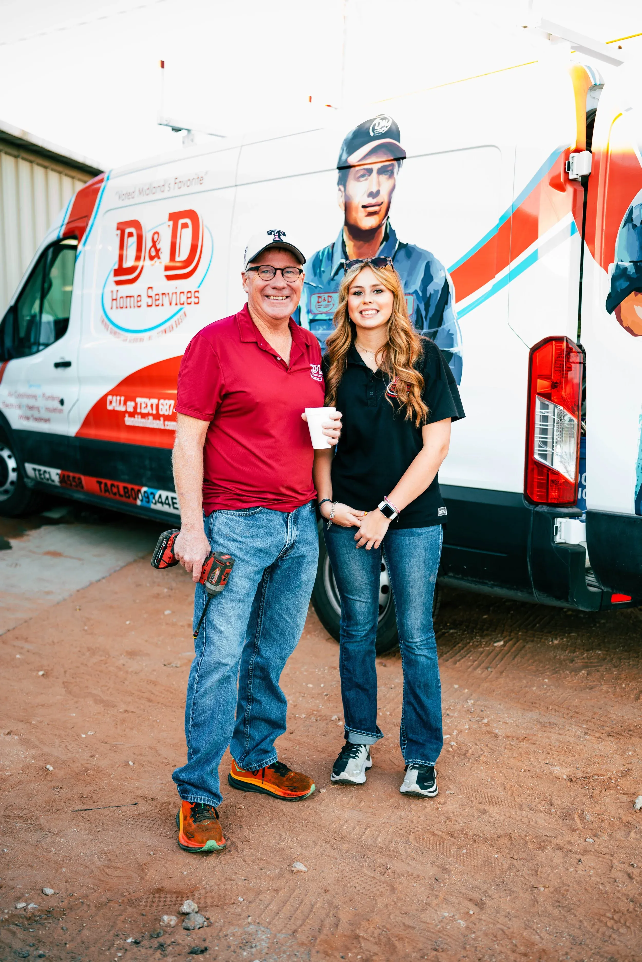D&D Home Services service van in Midland, TX