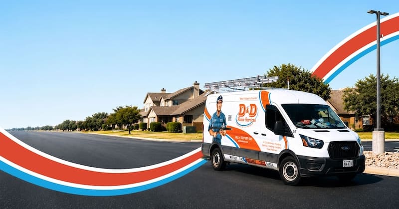 D&D Home Services plumber and HVAC technician working on a Midland, TX home