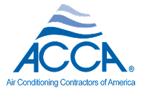 ACCA logo with blue wave motif, the letters ACCA, and the caption Air Conditioning Contractors of America