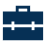 Blue briefcase icon representing a work or business symbol