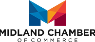 Logo of the Midland Chamber of Commerce featuring a multi‑colored geometric 'M' symbol above the organization name.