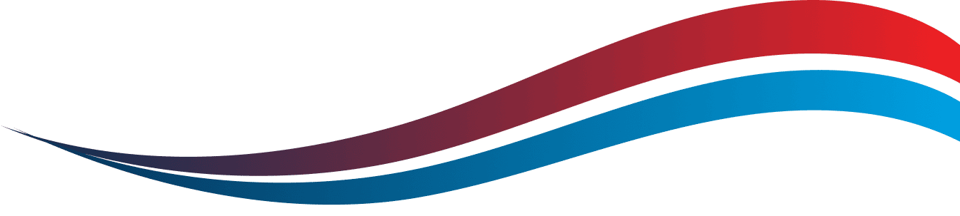 Decorative abstract ribbon design: three curved bands in red, purple, and blue sweeping across a green background, suggesting motion and color.